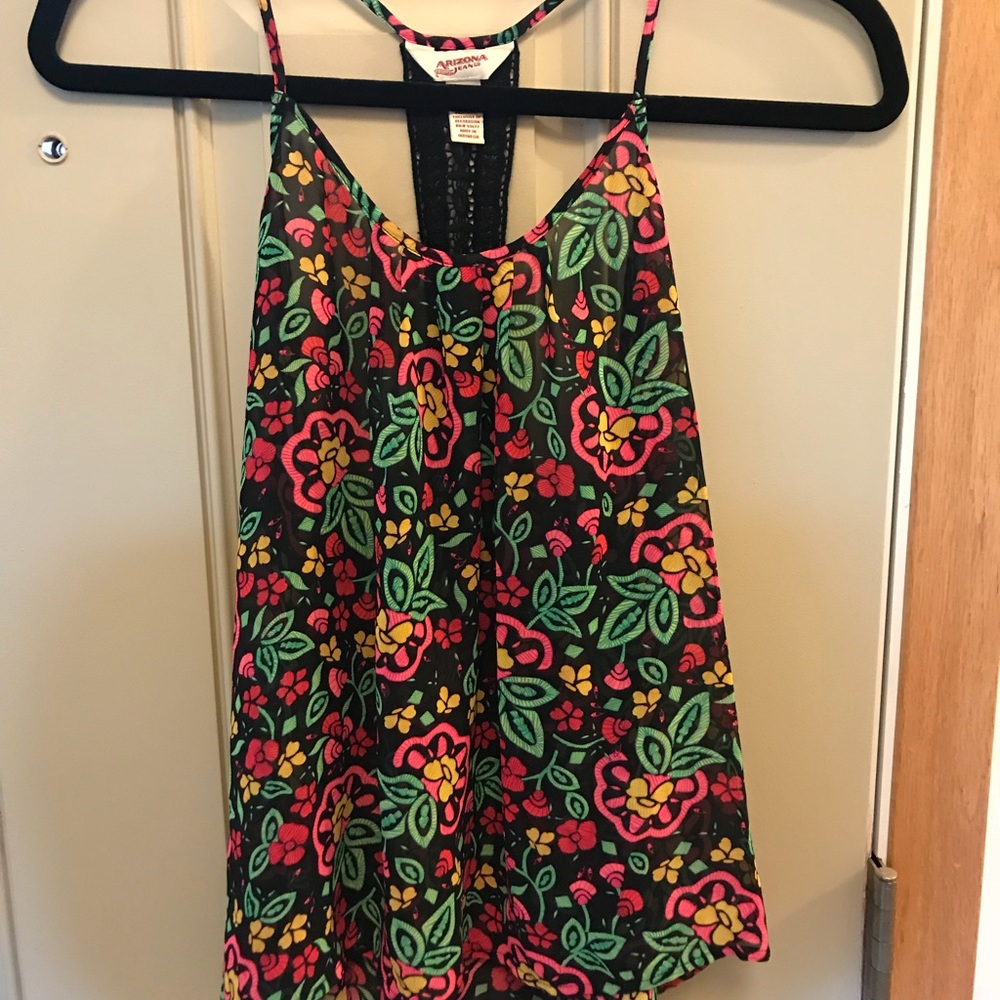 Arizona jeans summer flower tank top size m